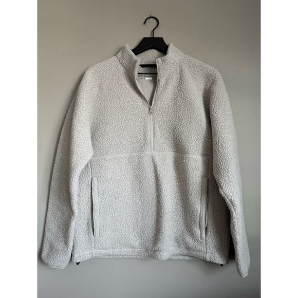 Everlane Other - EVERLANE Men’s The ReNew Fleece Half-Zip Sherpa Fleece Tunic in Cream